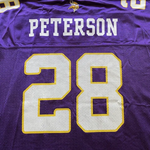 NFL Football Equipment Minnesota Vikings Adrian Peterson 28 Mens Jersey 2XL Cover
