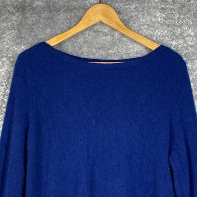 Lord and Taylor Sweater Womens Large Blue Soft Cozy Fuzzy All Cashmere Lux Layer - Image 1 of 4