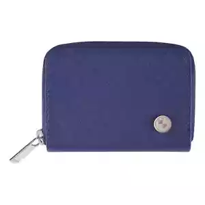 NEW GENUINE BMW SMALL BLUE LEATHER WALLET 2 CARD SLOT POCKET 80215B319B3 - Imagen 1 de 4