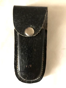 Vintage Black Leather Case For Pocket Knife Sheath ONLY w/ Belt Loop - Picture 1 of 4
