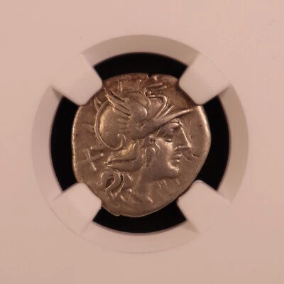 República Romana P. Elio Paetus Denario de Plata (138 aC) - ¡NGC EN MUY BUEN ESTADO! Hermoso! Foto 1 de 4