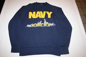 Vtg USS BERKELEY DDG-15 - NAVY Sweatshirt Puff Ink Destroyer ship - Picture 1 of 4