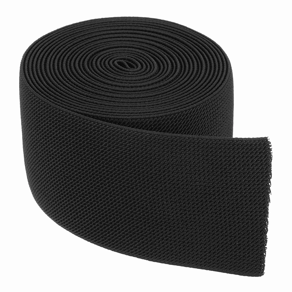 Bandas elásticas para coser carrete elástico tejido negro de 3 pulgadas x 5 yardas Foto 1 de 4