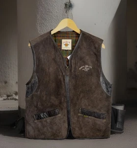 Vintage DIESEL SUEDE size L LARGE mens BIKER WAISTCOAT JACKET LEATHER Brown - Picture 1 of 23
