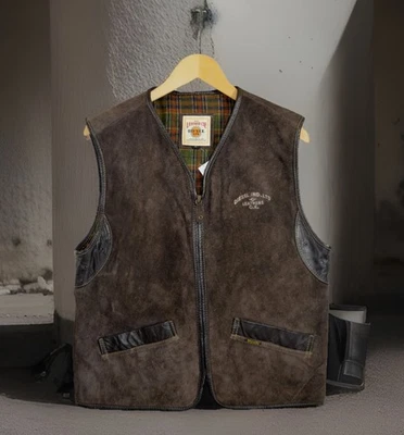 Vintage DIESEL SUEDE size L LARGE mens BIKER WAISTCOAT JACKET LEATHER Brown - Image 1 of 4