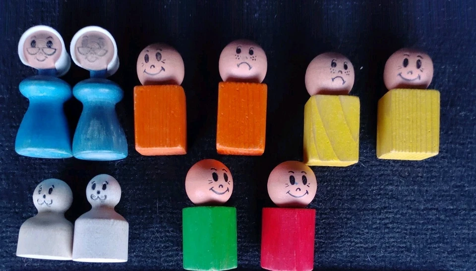 Комплект из 10 - винтажный старая женщина шнуровка обуви дерева маленькие люди Playskool Fisher цена  - Изображение 1 из 1