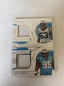 2022 National Treasures BOOKEND SSP /99 Brian Burns Derrick Brown GAME WORN MEM - Picture 1 of 2