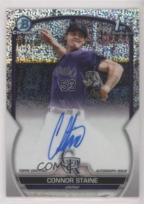 2023 Bowman Chrome Prospect Speckle Refractor /299 Connor Staine #CPA-CSE Auto - Image 1 of 2