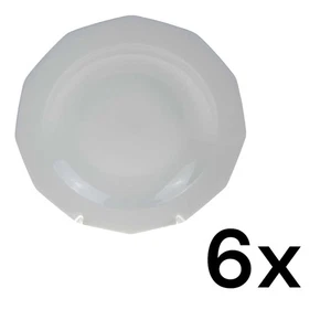 6er Set Suppenteller Marienbad Ingres Weiß blauer Rand - Bild 1 von 4