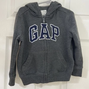 Baby Gap Zip Up Hoodie Sweatshirt Logo Gray Size 5 Years Fleece Sweater - Picture 1 of 4