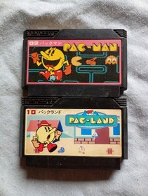 Famicom Namco Pac-Man & Pac-Land 2 Game Set FC Tested Retro Japan