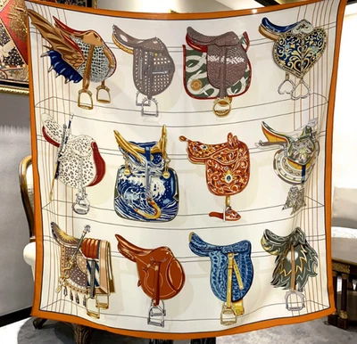 Pañuelo envolvente 70% cachemir 30% seda encaje estampado doble cara 135X135 cm Foto 1 de 4