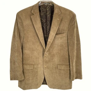 Lauren Ralph Lauren LRL Men's 46L Corduroy Sport Coat Blazer Brown Paisley Lined - Picture 1 of 8