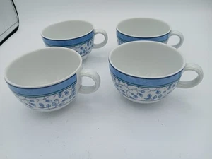 Set of 4 Mikasa Susanne Coffee/Tea Cups Blue and White - Picture 1 of 8