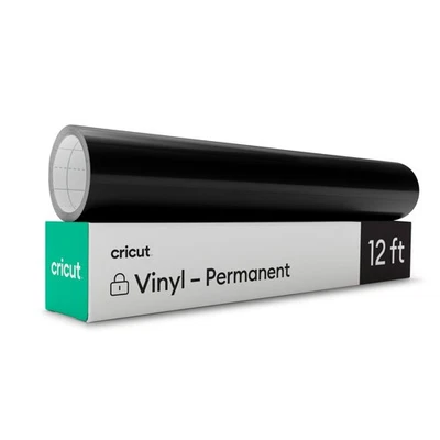 Cricut Premium Permanent Vinyl, 12ft - Black 3-Pack of 4ft Rolls, Compatible - Image 1 of 4