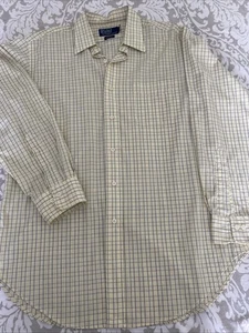 Ralph Lauren Herren Langarm Knopfleiste marine und gelb kariert Größe 16 sehr schön - Bild 1 von 8