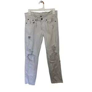 Carmar White Distressed Ripped Jeans Size 24 Casual Festival Concert Going Out - Picture 1 of 8