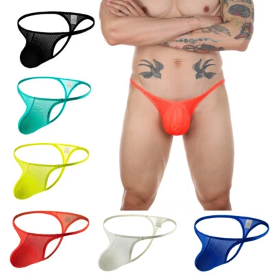 Mens G-string Briefs Thong Bikini Underwear Sexy T Back Pouch Panties Swimwear - Image 1 of 4