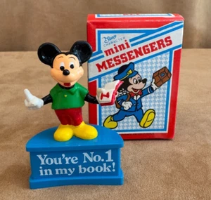 You're #1 in my book Mini Messengers Mickey Mouse figurine Vintage 3" love - Picture 1 of 7