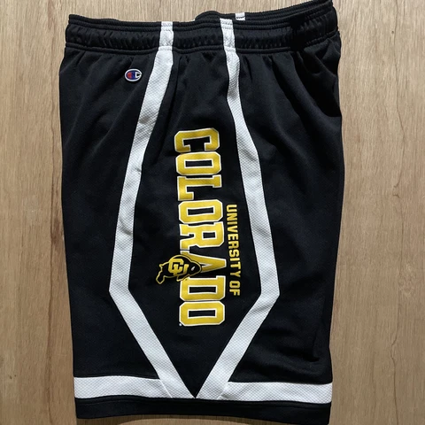 Vintage Champion University of Colorado Black Pocketed Athletic Shorts - Large Cover