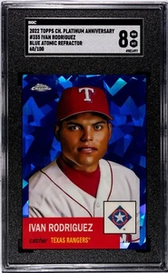 Topps 2022 cromo platino aniversario - Iván Rodríguez casi nuevo refractor atómico azul - Imagen 1 de 1