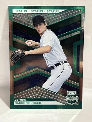 2023 PANINI ELITE EXTRA EDITION #58 CARSON RUCKER GREEN STATUS 171/469 TIGERS - Image 1 of 3