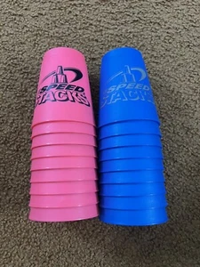Speed Stacks Set with 9 Blue Cups and 9 Pink Cup Good Condition ๐ฅ - Picture 1 of 9