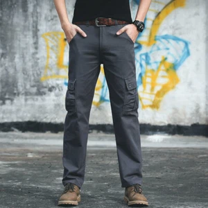 Lose Übergröße Hose für Herren Straight Bein Freizeit Multi Pocket Workwear Hose - Bild 1 von 22
