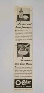 1931 O Cedar Polish & Mop Dust Furniture Woodwork Clean Floors Vtg Print Ad - Picture 1 of 1