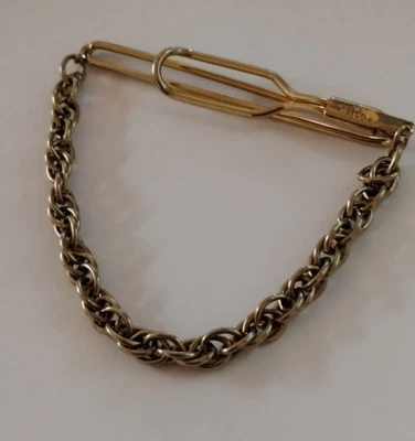 Cadena de aro con clip de barra de corbata en tono dorado Foster Foto 1 de 4