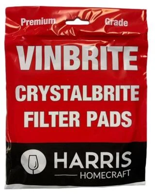HARIS HOMECRAFT HARRIS FILTERS Crystalbrite Premium Grade Wine Filter Pads Vinbrite - Pack of 5