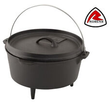 Robens 4.3 Litre Cast Iron Dutch Oven for Bushcraft & Outdoor Camp Fire Cooking