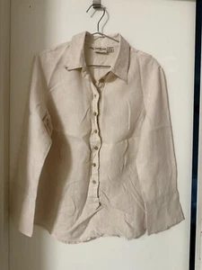 Womens COUNTRY ROAD Beige 100% Linen Shirt - Size Medium (T39) - Picture 1 of 3