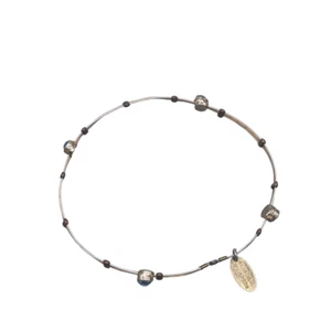 Seasonal Whispers Blue Stones Bangle Bracelet Silver Tone - Picture 1 of 5