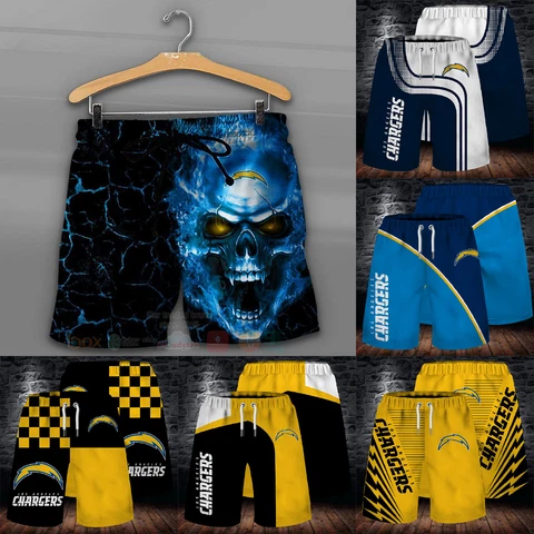 Los Angeles Chargers Mens Quick Dry Beach Shorts Summer Swim Trunks with Pockets Cover