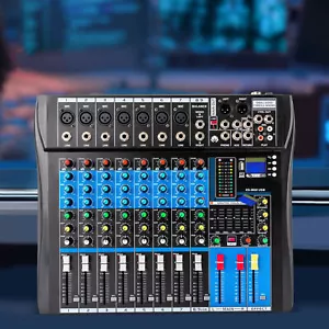 8 Kanal Audio Mixer Aufnahme Mischpult Bluetooth USB Mischer Equalizer DJ LCD - Bild 1 von 12