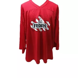 VINTAGE RED TGI FRIDAYS #20 CCM HOCKEY JERSEY NOS XL - Picture 1 of 6
