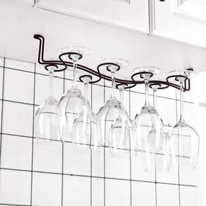 New Wine Glass Rack Holder Stemware Hanging Under Cabinet Stemware Holder Hanger - Picture 1 of 10