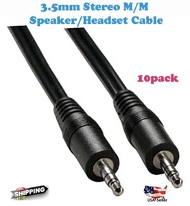 2 piedi 3,5 mm cavo audio cuffie stereo auto maschio a maschio confezione da 10 - Foto 1 di 2