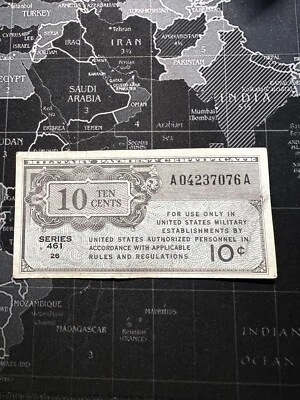 MPC 10 Cent Series 461 About Uncirc Serial #A07397819A Military Payment Cert - Image 1 of 2