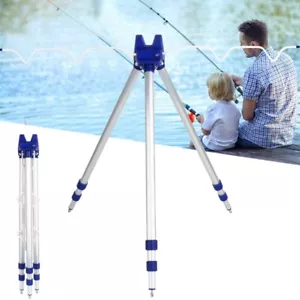 Fishing Rods Tripod Stand Rest for Sea Beach Shore Pier Tackle Telescopic - Picture 1 of 9