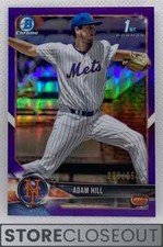 2018 Bowman Chrome #BDC-154 Adam Hill Purple Refractor /250 1st New York Mets