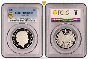 2017 AUSTRALIAN FIFTY CENT 50c PCGS TOP POP HIGH GRADED UNC PR70DCAM TOP POP - Picture 1 of 3