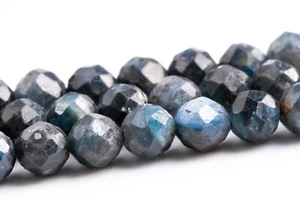 Cuentas de cianita azul oscuro naturales genuinas de 4 mm grado AB cuentas sueltas redondas facetadas facetadas - Imagen 1 de 4