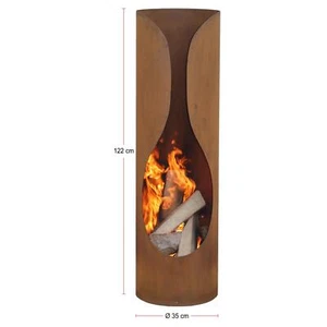 Terrassenkamin Masaya Corten Gartenkamin Feuerstelle Terrassenfeuer Rostoptik - Bild 1 von 2