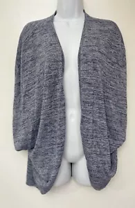 Old Navy Damen offene Strickjacke Pullover Gr. L grau kurzarm B14 - Bild 1 von 7