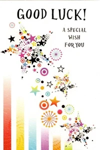 '¡BUENA SUERTE! UN DESEO ESPECIAL PARA TI TARJETA DE FELICITACIÓN Y SOBRE A JUEGO 5" X 7" - Imagen 1 de 3