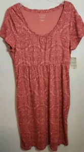Sonoma Everyday Dress Woman's Size Large Orange With Pockets NWT - Picture 1 of 6
