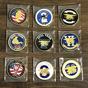 US NAVY SEALS 9 pcs Challenge Coin Set All US Navy Seal Teams - Bild 1 von 11