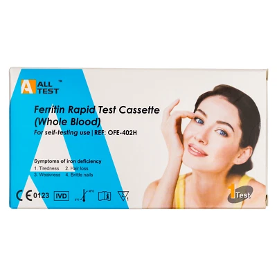 2 x AllTest Ferritin Eisen Testkit 30 ng/mL Selbsttest für zu Hause - Bild 1 von 2